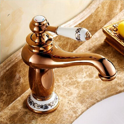New European Style Mixer Bathroom Sink Tap Rose Gold T1120SA New European Style Mixer Bathroom Sink Tap Rose Gold T1120SA