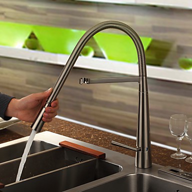 Contemporary Brass Kitchen Tap - Nickel Brushed Finish T1708 Contemporary Brass Kitchen Tap - Nickel Brushed Finish T1708