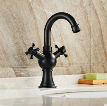 Antique Black Bronze Finish Two Handles Kitchen Tap And Bathroom Sink Tap T1808A Antique Black Bronze Finish Two Handles Kitchen Tap And Bathroom Sink Tap T1808A