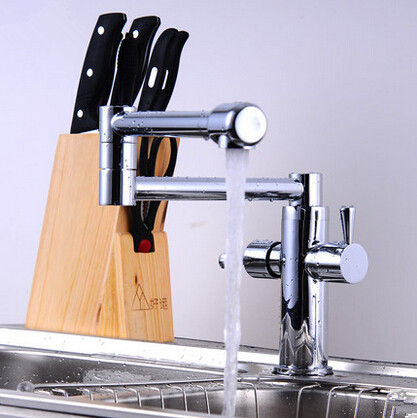 Chrome Two Handles Pull Out Centerset Mixer Kitchen Tap T3686SF Chrome Two Handles Pull Out Centerset Mixer Kitchen Tap T3686SF