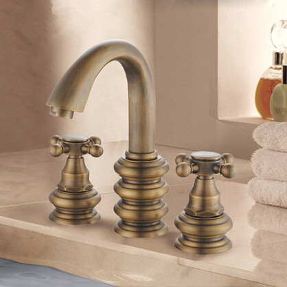 Antique Three Holes Two Handles Mixer 8 Inch Bathroom Sink Tap Washbasin Tap T3804W Antique Three Holes Two Handles Mixer 8 Inch Bathroom Sink Tap Washbasin Tap T3804W
