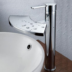Contemporary Brass Bathroom Sink Tap - Chrome Finish T6007 Contemporary Brass Bathroom Sink Tap - Chrome Finish T6007