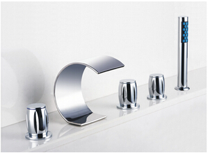 Contemporary Curved Shape Design Waterfall Tub Faucet with Hand Shower T7708 Contemporary Curved Shape Design Waterfall Tub Faucet with Hand Shower T7708