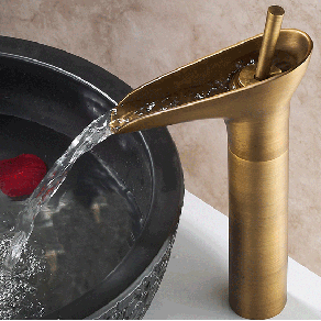 Antique Brass Waterfall Bathroom Mixer Sink Tap TA01550H Antique Brass Waterfall Bathroom Mixer Sink Tap TA01550H