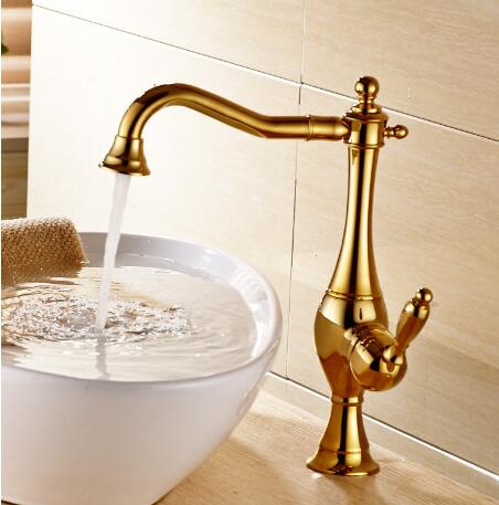 Antique Classic Golden Printed Bathroom Mixer Sink Tap TA015G Antique Classic Golden Printed Bathroom Mixer Sink Tap TA015G