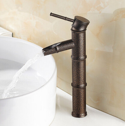 Antique Brass New Designed Bamboo Single Handle High Version Bathroom Mixer Sink Tap TA0248 Antique Brass New Designed Bamboo Single Handle High Version Bathroom Mixer Sink Tap TA0248