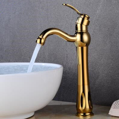 Antique Golden Printed Mixer Water Rotatable High Version Bathroom Sink Tap TA0260GH Antique Golden Printed Mixer Water Rotatable High Version Bathroom Sink Tap TA0260GH