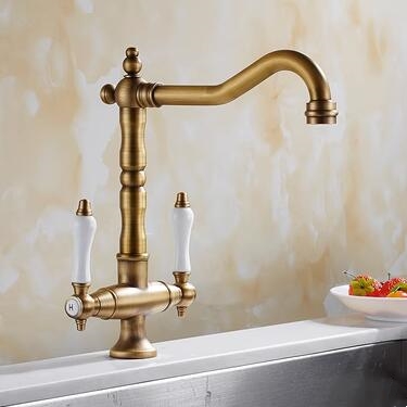 Traditional Double Handle Antique Classic Kitchen Sink Mixer Tap TA0265 Traditional Double Handle Antique Classic Kitchen Sink Mixer Tap TA0265