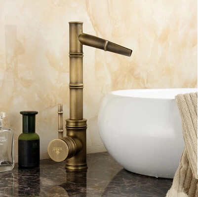 Antique Brass Bathroom Vintage Sink Tap Mixer Water Bamboo Tap TA178G Antique Brass Bathroom Vintage Sink Tap Mixer Water Bamboo Tap TA178G