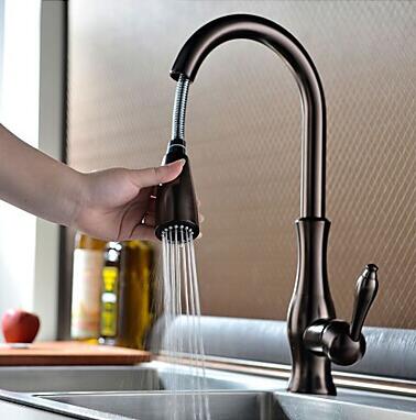 Antique Brown Bronze Brass Kitchen Pull Out Mixer Sink Tap TA428B Antique Brown Bronze Brass Kitchen Pull Out Mixer Sink Tap TA428B