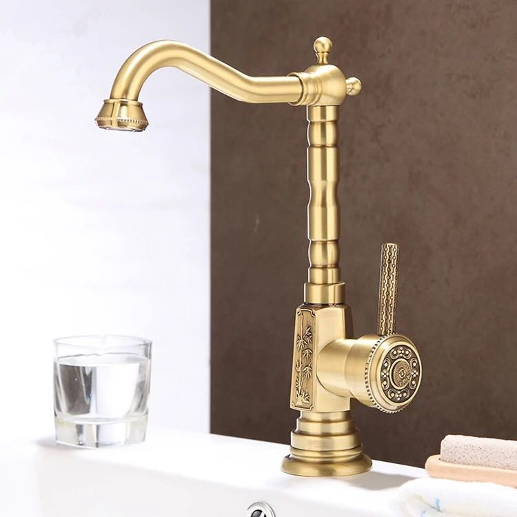 Antique Brass Polished Carved Rotatable Classical Kitchen/Bathroom Sink Tap TA449L Antique Brass Polished Carved Rotatable Classical Kitchen/Bathroom Sink Tap TA449L
