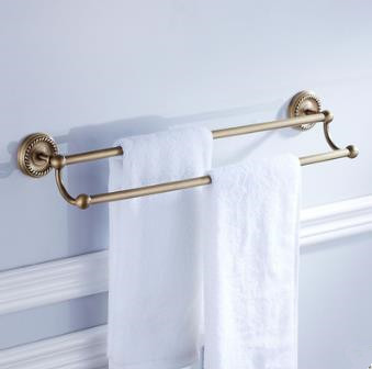 Antique Brass Finish Wall-mounted Double Towel Bar TAB2003 Antique Brass Finish Wall-mounted Double Towel Bar TAB2003