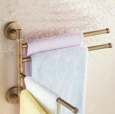Wall Mount Antique Brass Finish Trible Movable Towel Bar TAB6113 Wall Mount Antique Brass Finish Trible Movable Towel Bar TAB6113