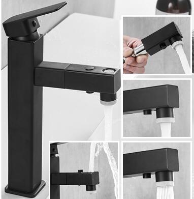 Antique Black Brass Rotatable Pull Out Mixer Tap Bathroom Sink Tap TB0234H Antique Black Brass Rotatable Pull Out Mixer Tap Bathroom Sink Tap TB0234H