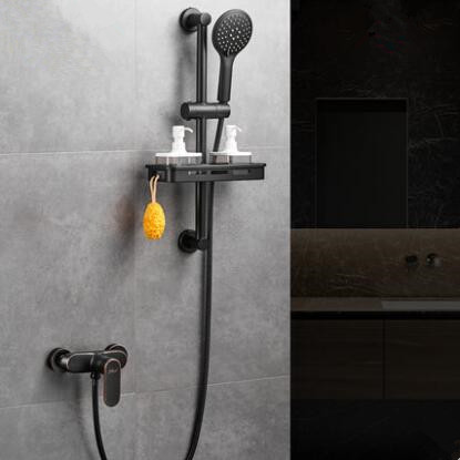 Antique Shower Tap Black Bronze Brass Bathroom Waterfall Shower Set With Shelves TB0268 Antique Shower Tap Black Bronze Brass Bathroom Waterfall Shower Set With Shelves TB0268