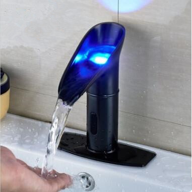 Antique Black Bronze Brass LED Waterfall Hands-Free Automatic Tap TB0330 Antique Black Bronze Brass LED Waterfall Hands-Free Automatic Tap TB0330