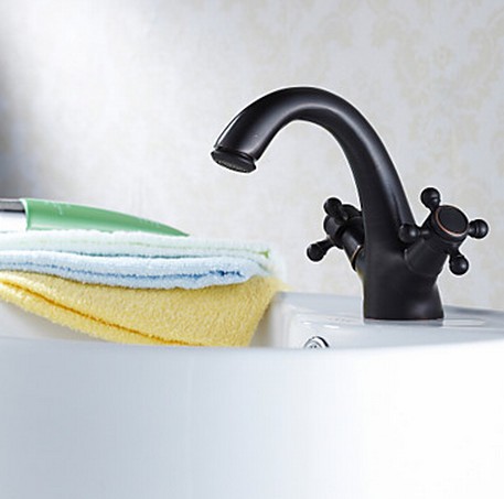 Traditional Style Black Bronze Finish Two Handles Bathroom Sink Tap TB0401 Traditional Style Black Bronze Finish Two Handles Bathroom Sink Tap TB0401