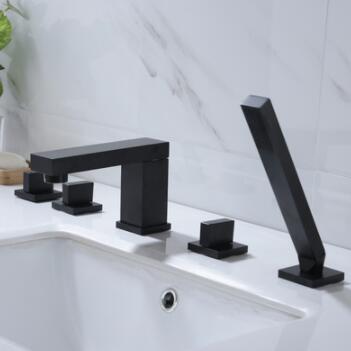 Antique Black Brass Rotatable Spout Five-pieces Bathtub Tap TB0758 Antique Black Brass Rotatable Spout Five-pieces Bathtub Tap TB0758
