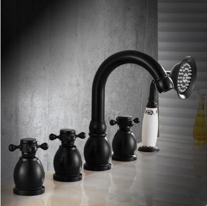 Antique Black Brass Five-Pieces Bathroom Bathtub Shower Taps TB0799 Antique Black Brass Five-Pieces Bathroom Bathtub Shower Taps TB0799