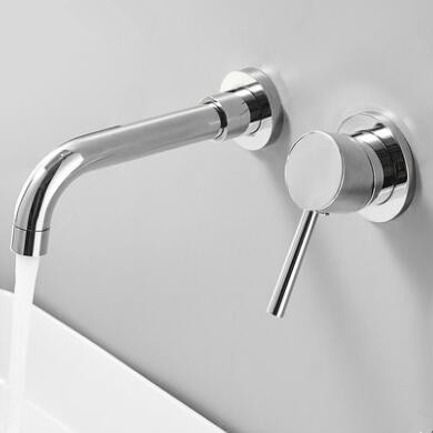 Chrome Finishd Concealed Installation Brass Wall Mounted Bathroom Sink Tap TC0235 Chrome Finishd Concealed Installation Brass Wall Mounted Bathroom Sink Tap TC0235