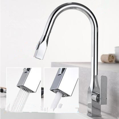 Brass Two Outlet Modes Chrome Mixer Pull Out Kitchen Tap TC0268P Brass Two Outlet Modes Chrome Mixer Pull Out Kitchen Tap TC0268P