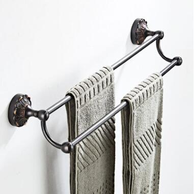 Antique Black Bronze Carving Bathroom Accessory Double Towel Bar TCB072 Antique Black Bronze Carving Bathroom Accessory Double Towel Bar TCB072