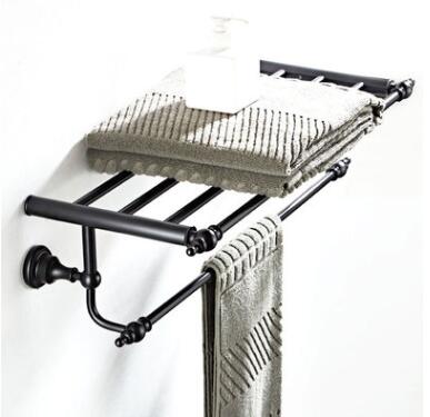 Antique Black Bronze Bathroom Accessory Towel Bar with Shelf TCB1690 Antique Black Bronze Bathroom Accessory Towel Bar with Shelf TCB1690