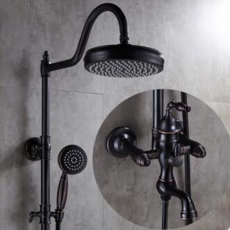 Antique Black Bronze Brass Bathroom Rainfall Shower Tap Set TFB688 Antique Black Bronze Brass Bathroom Rainfall Shower Tap Set TFB688