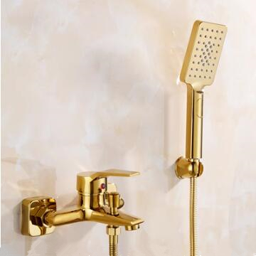 Antique Brass Golden Printed Outlet Water Tub Tap with Hand Shower TG0188 Antique Brass Golden Printed Outlet Water Tub Tap with Hand Shower TG0188