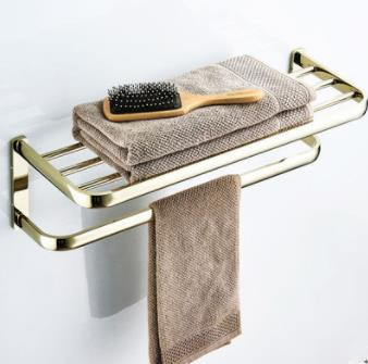Ti-PVD Solid Brass 24 Inch Bathroom Shelf With Towel Bar TGB2004 Ti-PVD Solid Brass 24 Inch Bathroom Shelf With Towel Bar TGB2004