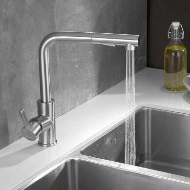 Brass Nickel Brushed Finished Rotatable Mixer Pull Out Kitchen Sink Tap TN0399 Brass Nickel Brushed Finished Rotatable Mixer Pull Out Kitchen Sink Tap TN0399