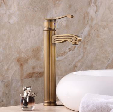 Antique Brass Finish Single Handle Centerset Wood-like Bathroom Sink Tap Tall TP0486H Antique Brass Finish Single Handle Centerset Wood-like Bathroom Sink Tap Tall TP0486H