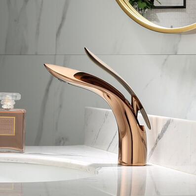 Basin Tap Rose Gold Art Designed Mixer Antique Bathroom Sink Tap TR0140 Basin Tap Rose Gold Art Designed Mixer Antique Bathroom Sink Tap TR0140