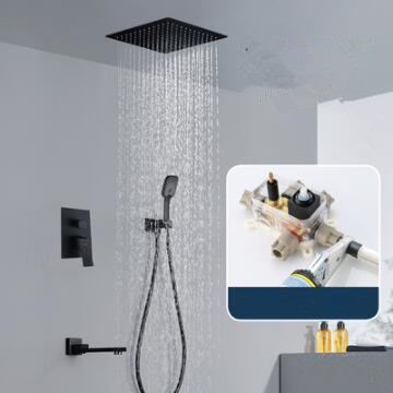 Antique Black Brass Concealed Installation Ceiling Type Rainfall Shower Head Bathroom Shower Set Antique Black Brass Concealed Installation Ceiling Type Rainfall Shower Head Bathroom Shower Set