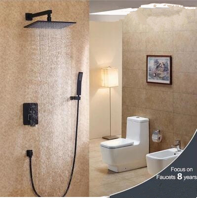 Antique Black Bronze Brass Concealed Installation Rainfall Bathroom Shower Set TS0658C Antique Black Bronze Brass Concealed Installation Rainfall Bathroom Shower Set TS0658C