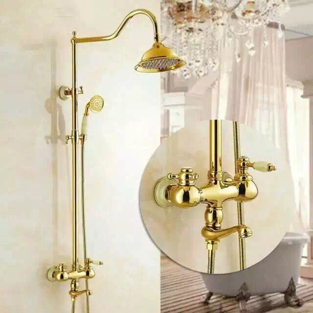 Special Design Brass Bathroom Golden Rainfall Wall Mounted Shower Tap TS1433G Special Design Brass Bathroom Golden Rainfall Wall Mounted Shower Tap TS1433G