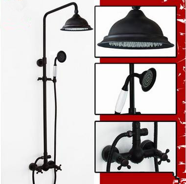 Design Black Bronze Brass Two Handles Rainfall Shower Tap TS578B Design Black Bronze Brass Two Handles Rainfall Shower Tap TS578B