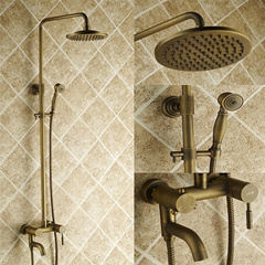 Antique Brass Tub Shower Tap with 8 inch Shower Head + Hand Shower TSA001 Antique Brass Tub Shower Tap with 8 inch Shower Head + Hand Shower TSA001