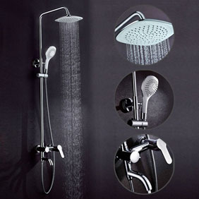 Contemporary 8 inch Shower Head + Hand Shower Shower Tap - TSC004 Contemporary 8 inch Shower Head + Hand Shower Shower Tap - TSC004