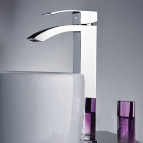 Elegant Solid Brass Bathroom Sink Tap Chrome Finish Tall T0520H Elegant Solid Brass Bathroom Sink Tap Chrome Finish Tall T0520H