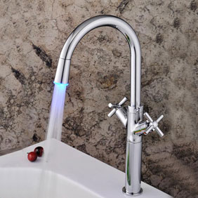 LED Centerset Contemporary Chrome Kitchen Tap Tall T1894F LED Centerset Contemporary Chrome Kitchen Tap Tall T1894F
