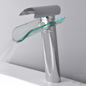 Single Handle Waterfall Glass Bathroom Sink Tap (T0814H) Single Handle Waterfall Glass Bathroom Sink Tap (T0814H)
