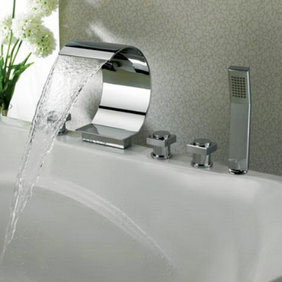 Contemporary Waterfall Tub Tap with Hand Shower T8022 Contemporary Waterfall Tub Tap with Hand Shower T8022
